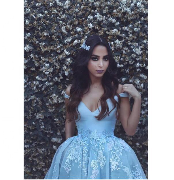 sachin and babi light blue dress Ice Blue Prom Dresses