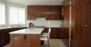 2021 Hangzhou Vermont Promotion Customized Solid Wood <strong>Walnut</strong> Kitchen <strong>Cabinets</strong> Simple Designs - Product Image 5