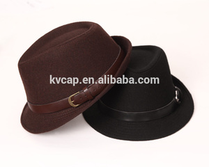 <span class=keywords><strong>Les</strong></span> hommes de laine déformable pliable. style <span class=keywords><strong>cowboy</strong></span> hat fedora avec bracelet en cuir - Product Image 1