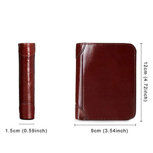 Del Cuoio Genuino degli uomini Del Raccoglitore della Tasca <span class=keywords><strong>Verticale</strong></span> del Supporto di Carta Bifold Della Borsa per Gli Uomini - Product Image 5