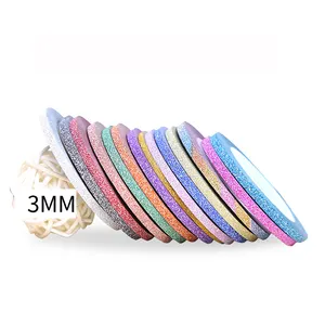 Matte Metallic Glitter Nail Rolls Waves Striping Tape Line DIY 3d Nail Art Tips Decoration Stickers for Nails Care
