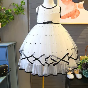 Girl Skirt with Backless Point Dress Princess Skirt Dres Girl Princess Birthday Lace Sleeveless Girls Tutu Dress