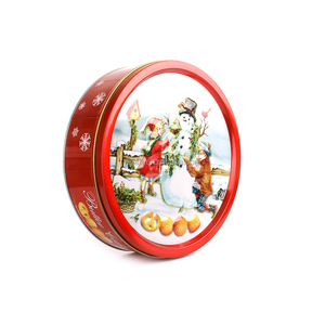 Biscotti Danesi al Burro Natalizi in Lattina da 250g, Biscotti Salati Rotondi OEM - Product Image 4