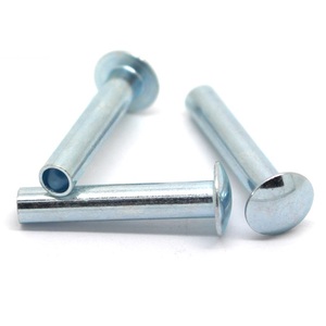 Hillman Group the Hillman 3/16X3/8 en acero <span class=keywords><strong>Remache</strong></span> tubular Chapado en zinc Semitubular Pan Head Remaches DIN 6791 Medio <span class=keywords><strong>agujero</strong></span> hueco - Product Image 1