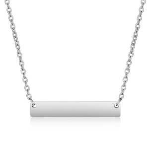Collar con Colgante de Barra Personalizado, Placa de Acero Inoxidable con Nombre Grabado, Cadena Minimalista, Regalo Personalizado para Hombres y Mujeres - Product Image 3