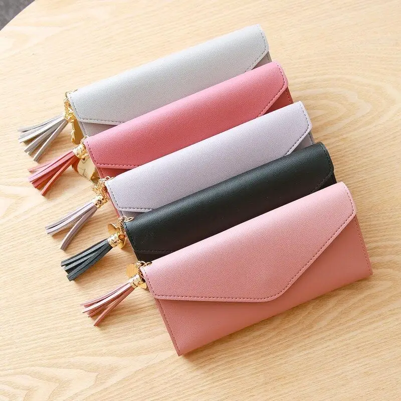 Hot-sale Heart-shaped Pendant Simple Fashion Multifunctional Women's Leather Wallet Billetera Mujer