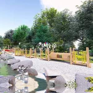 Theme Park Design Natural Playscape Landscaper Wooden Outdoor Playground Supplier