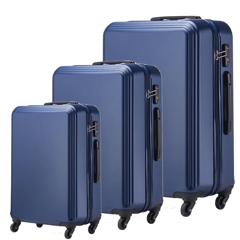 3 pcs 20/24/28 इंच थोक हार्ड प्लास्टिक सामान ABS पीसी ट्राली सूटकेस सामान सूटकेस पर ले जाने के लिए व्यापार के लिए