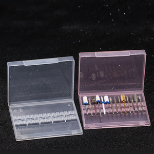 Transparent 14 supports <span class=keywords><strong>vide</strong></span> Portable stockage ongles forets organisateur boîtier boîte ongles perceuse approvisionnement boîte de rangement - Product Image 2