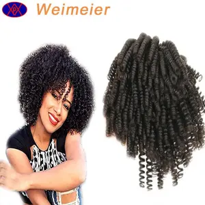 Atacado de alta qualidade cabelo humano encaracolado crespo tecelagem bouncy encaracolado não processado extensões de cabelo humano encaracolado afro