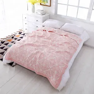 BLX Jacquard manta fábrica al por mayor 100% colcha de algodón con patrón Floral hilo teñido rayas refrigeración portátil para uso doméstico - Product Image 3
