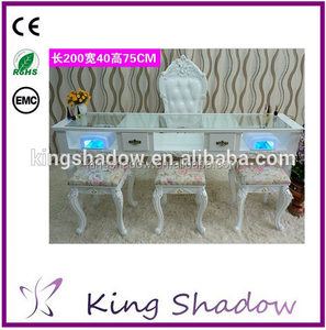 2017 asientos Dobles salon manicure table table nail utilizado mesa de manicura de uñas - Product Image 1