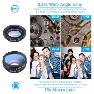 Apexel kit de lentes de câmera para telefone, grande angular 10 em 1, com prendedor, lentes de zoom para smartphone, compatível com todos os telefones samsung