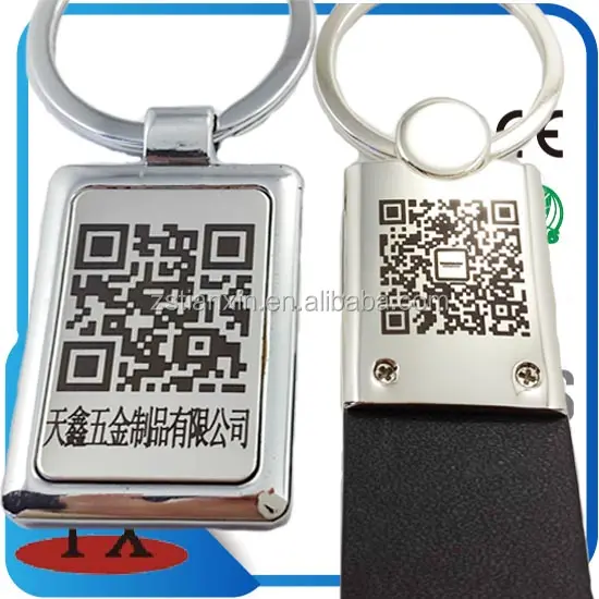 Hadiah Souvenir Kustom Kode QR/Kode Batang Logo Gantungan Kunci Pemegang