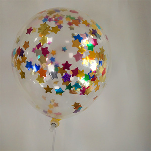 Ballons confettis transparents en forme d'étoile, bon marché, 12 pouces, 2.8, 2.5g, coeur rond en forme d'étoile, remplissage de papier, gaz à hélium, globos gonflables, confettis - Product Image 5