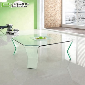 Frosted Color <strong>Elephant</strong> Bent Glass Coffee <strong>Table</strong> - Product Image 4