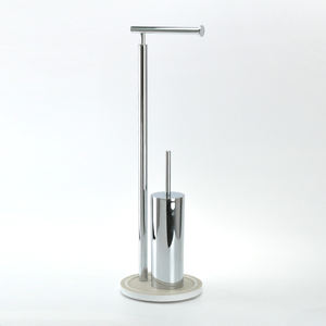 Porte-brosse de toilette en acier inoxydable, nouveau, en forme de coude, avec porte-papier - Product Image 4