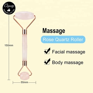 Natürliche Schönheit Anti-Aging Jade Rose Quarz-Roller-Massagegerät rosa Jade-Roller und Gua Sha-Werkzeuge Jade-Roller-Massagegerät - Product Image 2