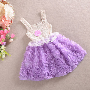 Venta al por mayor unique pink rose red kids girl vestido de noche - Product Image 1