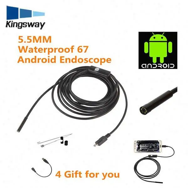 High power Touch control Video camera android Endoscope/Flexible with battery USB type-c