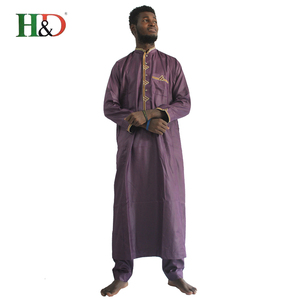 H & D Vente Chaude Usine Meilleure Qualité Coloré Formelle Vêtements Pour Bazin de L'afrique Traditionnelle Robe Hommes - Product Image 2