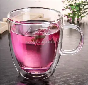 促销双壁玻璃饮料杯双层咖啡玻璃杯茶杯中国制造