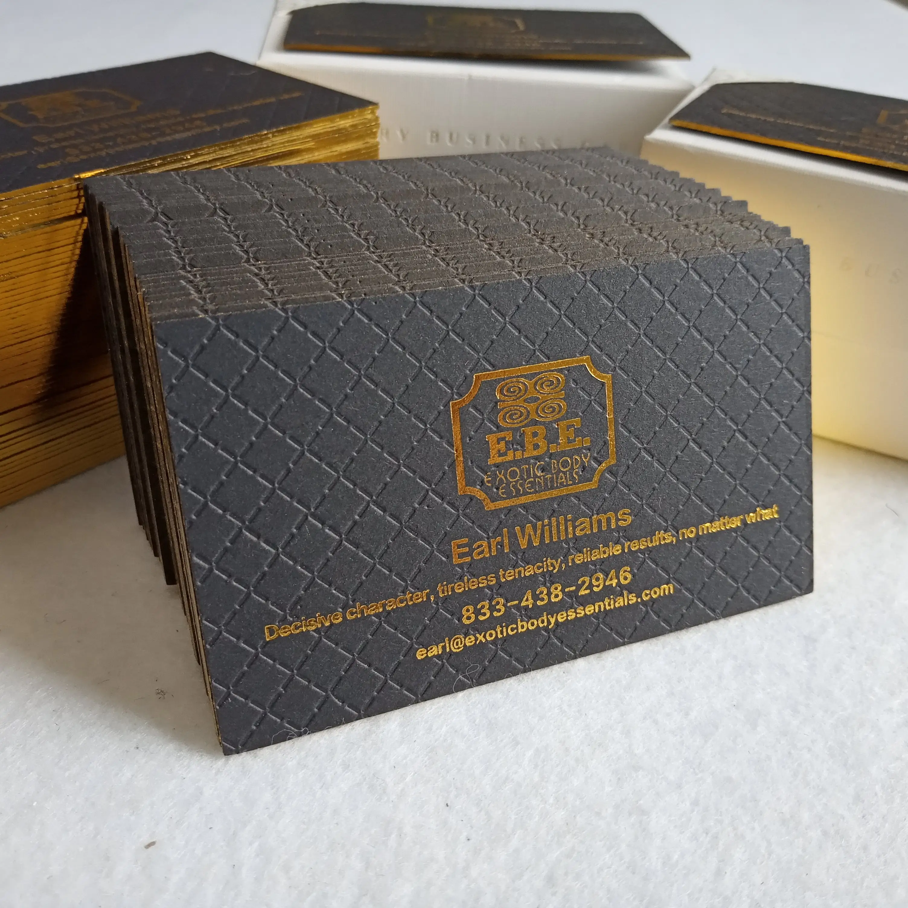Impresión de tarjetas de visita con estampado de lámina dorada con nombre personalizado, venta al por mayor de lujo