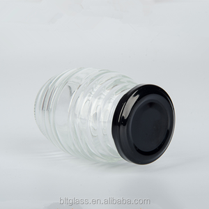 Vente en gros de 100ml 180ml 350ml 730ml 250 ml 500g 1000g Pots vides en verre de miel en forme d'abeille avec joint à bouchon à vis - Product Image 2