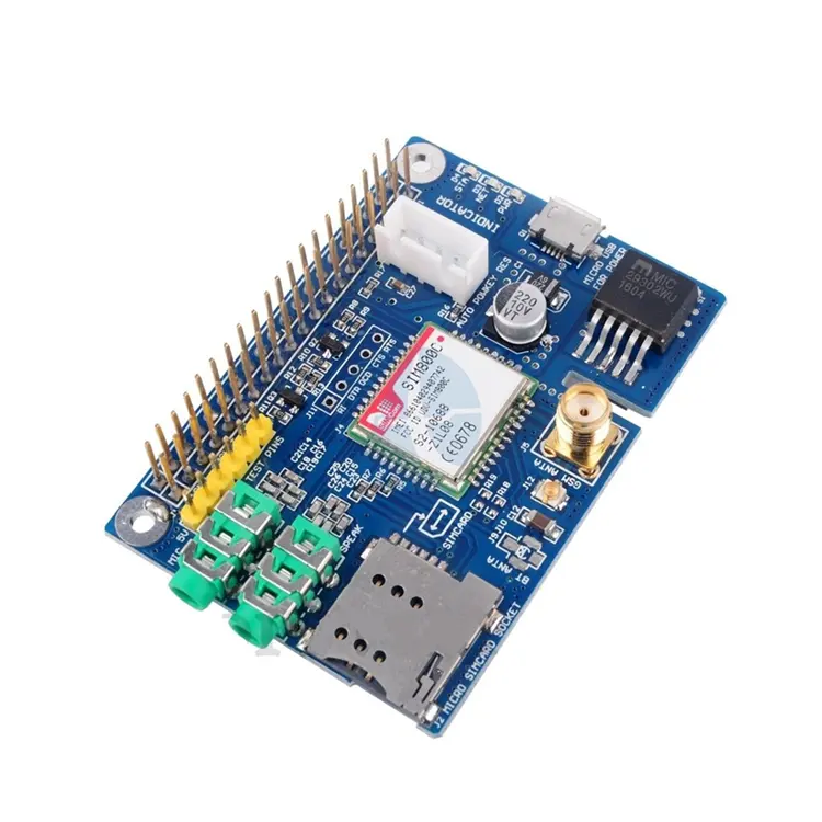 Módulo de placa de desenvolvimento smart sim800c, escudo de placa de desenvolvimento gprs gsm 4 frequências disponíveis com antena para raspberrp pi rpi substituir sim900