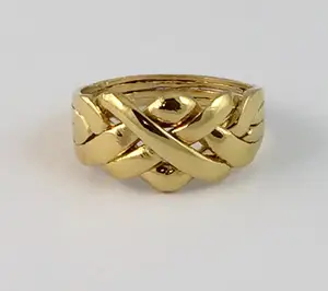 China Hot Koop Zomer Metalen Goud Kleur Simple Turkse Puzzel Ring