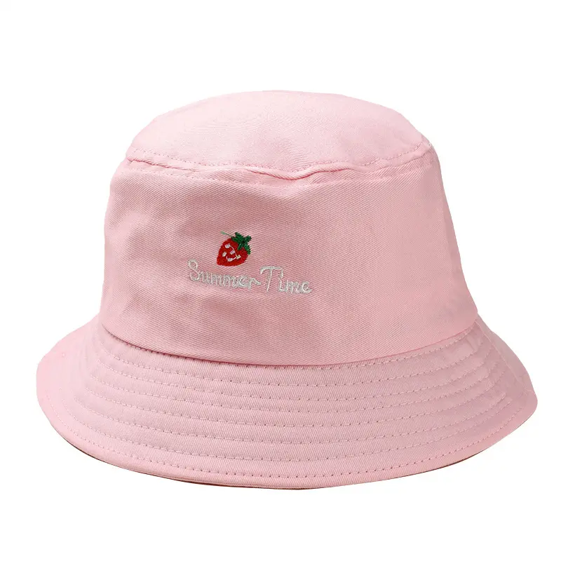 حار بيع تصميم جديد الصيف القطن التطريز غطاء دلو القبعات النساء