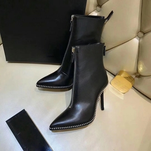Hhmb — bottines à talons hauts pour femmes, chaussures à bouts pointus avec perles - Product Image 6