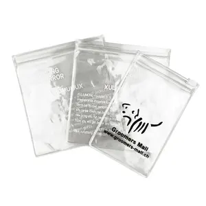 Free sample offer recycle waterproof zipper small clear pvc material bag sachet