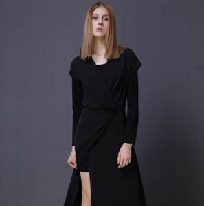 Diseño Simple de <span class=keywords><strong>la</strong></span> longitud del tobillo desmontable de dos piezas División largo vestido de las mujeres - Product Image 1