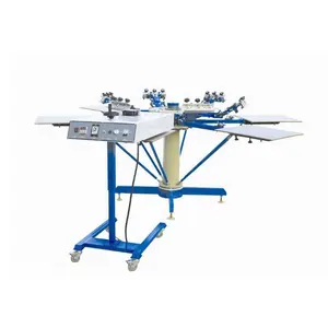 HS-660E T-shirt culture shirt clothing apparel non-woven tote bag cloth 6-color manual printing machine screen printing machine