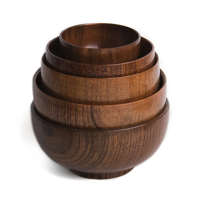 Italian restaurant equipment decorative good quality Eco friendly cheap beech mango bowl wood salad bowl set