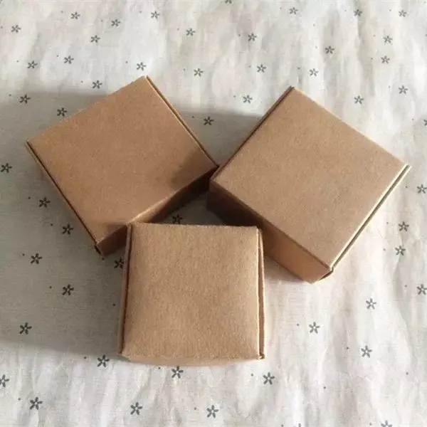 Simple brown kraft paper soap packaging small cardboard box
