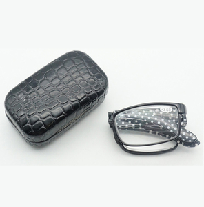 High Quality Unisex Cheap PC Frame Folding <strong>Mini</strong> Blister Package Smart <strong>Reading</strong> <strong>Glasses</strong> with Leather case Box - Product Image 5