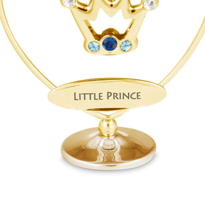 Figura Decorativa de Hierro Crystocraft, Chapada en Oro, Corona de Metal Decorada con Cristales de Corte Brillante, Arte Popular Europeo, 7x7.3cm, para Baby Shower - Product Image 3