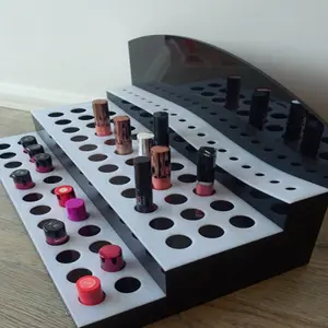 Tùy Chỉnh Lớn Màu Đen Tủ Acrylic Trang Điểm Son Môi <span class=keywords><strong>Display</strong></span> Đứng Mỹ Phẩm Son Môi Lipgloss <span class=keywords><strong>Display</strong></span> Chủ Cho Cửa Hàng - Product Image 2