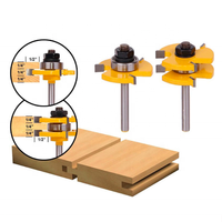L-N004-1 Ensemble de 2 fraises à rainurer et à languettes 1/2\" X 1/4\" - Tige de 1/4\" pour le travail du bois, fraise à tenon pour outils de menuiserie
