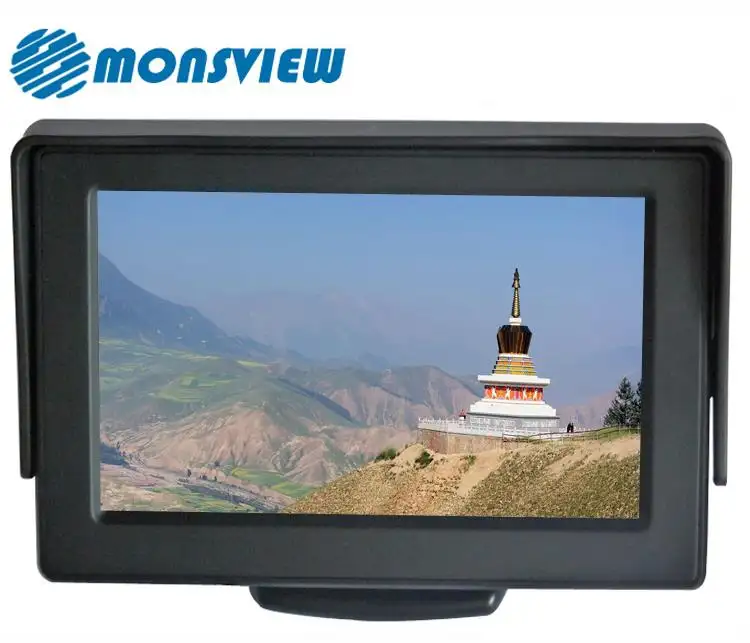 Small size lcd monitor 3.5 inch tft lcd 2 channel video monitor with 2AV input