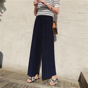 <span class=keywords><strong>Pantaloni</strong></span> Estivi da <span class=keywords><strong>Donna</strong></span> a Vita Alta in Chiffon Plissettato, Gamba Larga e Lunghezza alla Caviglia, Vari Colori - Product Image 5