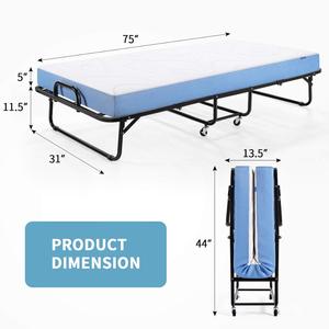Cheap <strong>Space</strong> <strong>Saving</strong> Rollaway <strong>Bed</strong> Wholesale <strong>Single</strong> Hotel Guest <strong>Bed</strong> with Wheels - Product Image 3