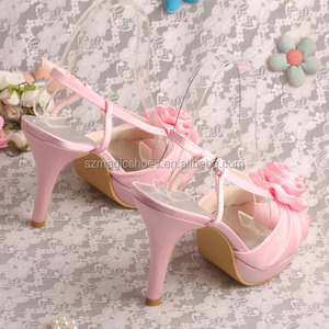 <span class=keywords><strong>Sandali</strong></span> personalizzati con fiori <span class=keywords><strong>rosa</strong></span> per tacchi alti da sposa - Product Image 4