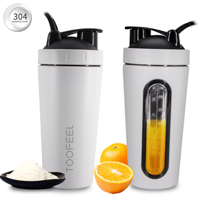 2018 nuevo diseño de acero inoxidable barato proteína beber la botella de la coctelera con ventana transparente - Product Image 5