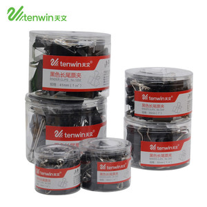 Tenwin các loại kích cỡ micro mini nhỏ vừa kim loại màu đen tài liệu chất kết dính clipboard <span class=keywords><strong>Clip</strong></span> 1201 ~ 1206 <span class=keywords><strong>15</strong></span> 19 25 32 41 50 mm - Product Image 3