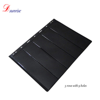 Pages noires 1 2 3 4 5 6 7 lignes de Collections de pièces de monnaie Album feuilles en plastique PVC transparent pour Albums de pièces de monnaie avec 11 trous