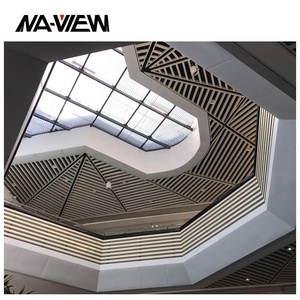 Chi phí thấp 3D trang trí sóng kim loại trần Bảng điều khiển đục lỗ Dải gạch cho khách sạn chống cháy và chống ẩm - Product Image 2