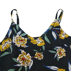 OEM Mode Réglable Bretelles Noir Net Fond Floral Long Casual Robe <span class=keywords><strong>de</strong></span> Femmes - Product Image 4